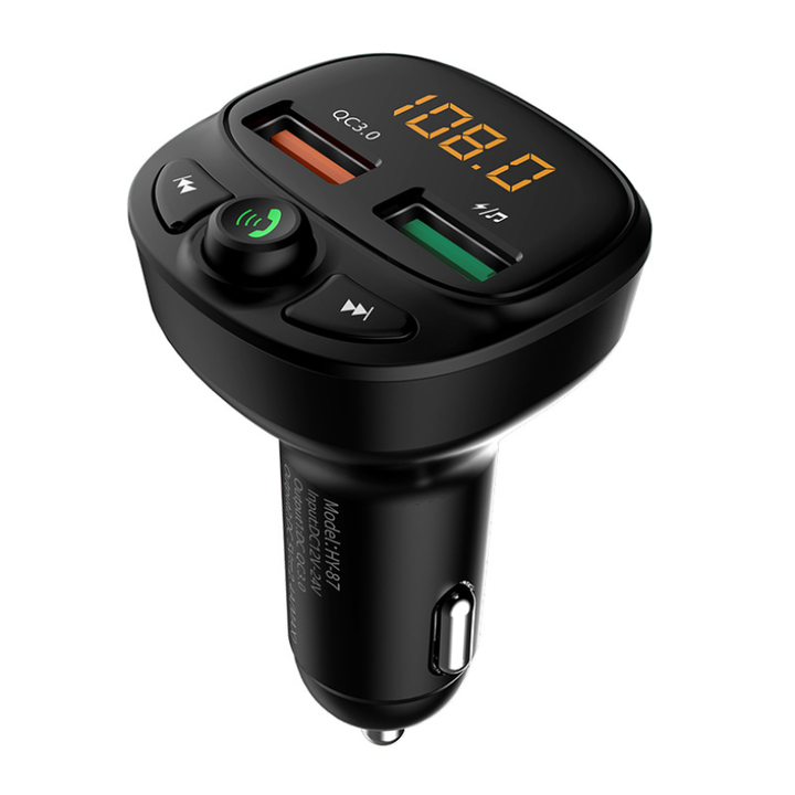 Tẩu sạc nhanh Bluetooth Rundong HY-87 cao cấp | Kiêm nghe nhạc Mp3, 1 cổng sạc nhanh USB QC 3.0 và khe cắm thẻ nhớ - Hàng chính hãng