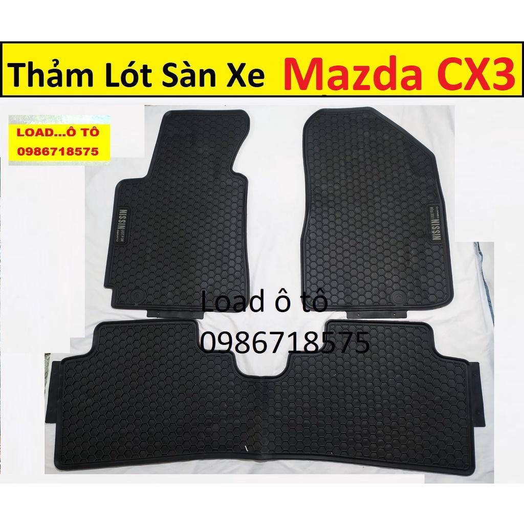Thảm Lót Sàn Cao Su Đúc Mazda CX3 2022-2021 Mẫu Tổ Ong Cao Cấp