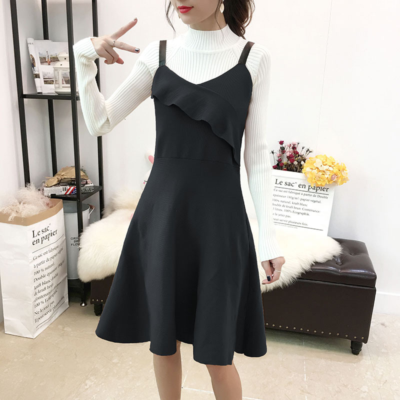 Đầm len nữ 2 dây bèo ngực dáng xoè xinh xắn Haint Boutique Da13