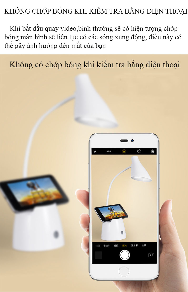 Đèn Bàn Học Đọc Sách LED Chống Cận 03 Chế Độ Ánh Sáng Bảo Vệ Mắt Có Hộp Bút Và Giá Để Điện Thoại eLights