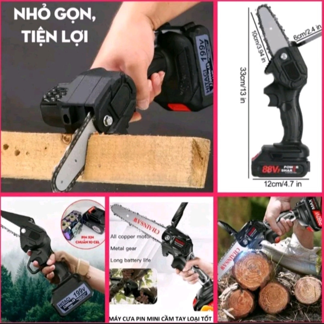 MÁY CƯA GỖ CẦM TAY SỬ DỤNG PIN CAO CẤP CHO MỌI GIA ĐÌNH