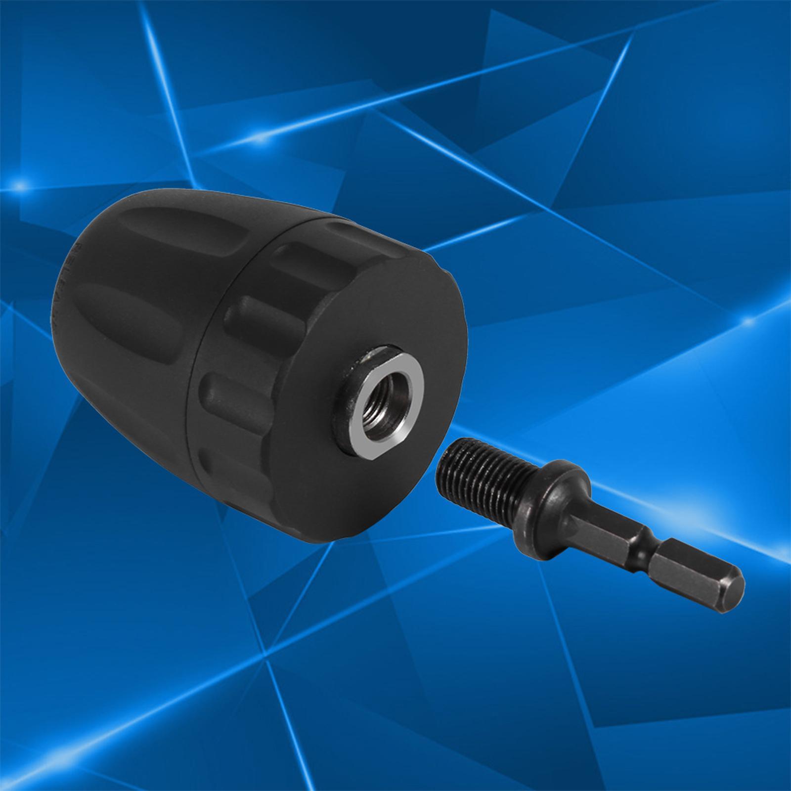 Keyless Mini Drill Chuck Adaptor 10mm Hex Shank for Micro Drill Bits for Cordless Screwdrivers Drills and Power DIY Tools