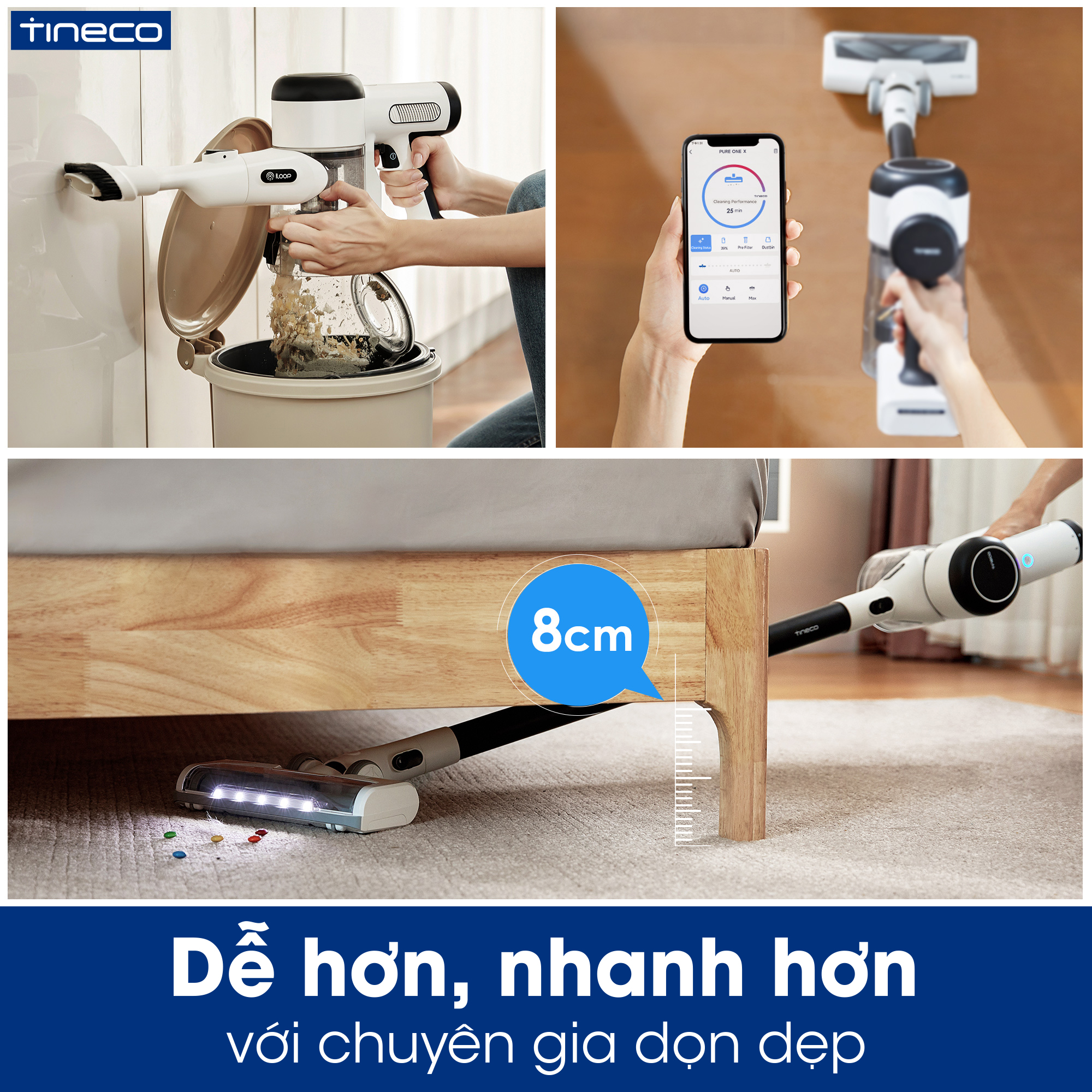 Máy hút bụi cầm tay thông minh Tineco Pure One X - Hàng chính hãng