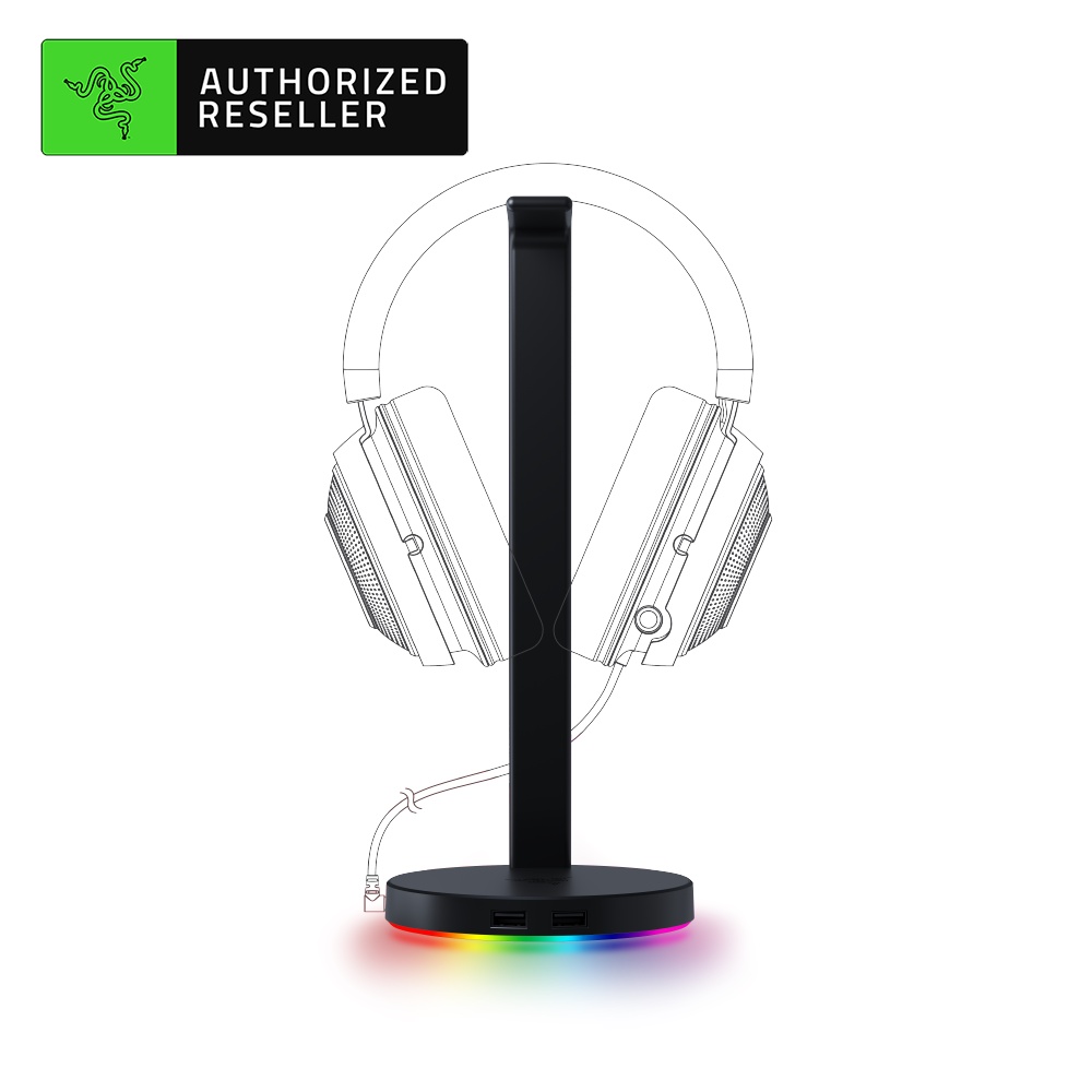 Giá treo tai nghe Razer Base Station V2 Chroma-USB 3.1 Hub-7.1 Surround Sound-Hồng(Quartz) (Hàng chính hãng)