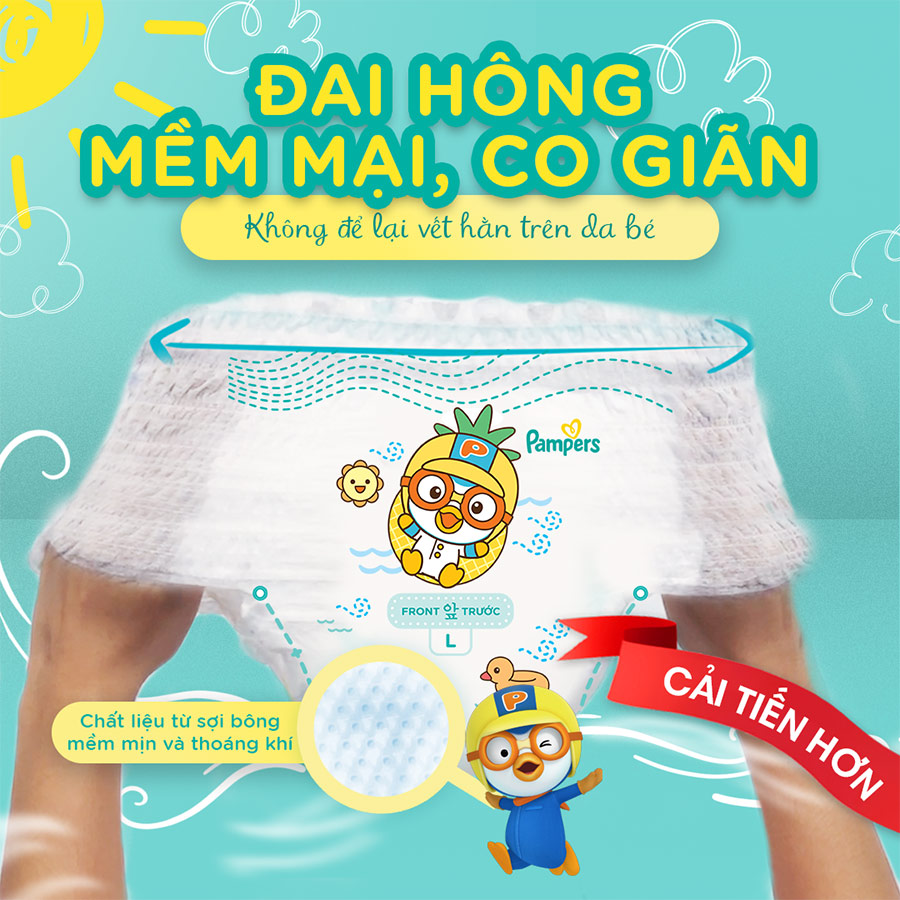 Tã/ Bỉm Quần PAMPERS Giữ Dáng Gói Cực Đại Size M(74 miếng, 7-12kg)/ L(68 miếng, 9-14kg)/ XL (62 miếng, 12-17kg)/ XXL (56 miếng, 15-25kg), Chống Xệ