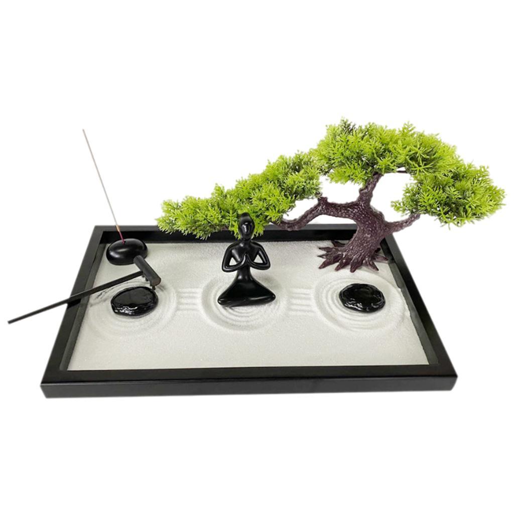 Women Statue Sand Tray Meditation Decor Set Resin Tabletop