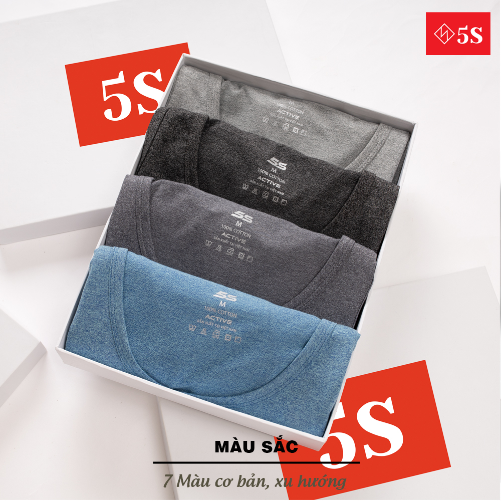 Áo Ba Lỗ Nam 5S (7 màu), Vải Cotton Mềm Mại, Dáng Thể Thao, Trẻ Trung, Năng Động, Thấm Hút Mồ Hôi, Co Giãn Cực Tốt