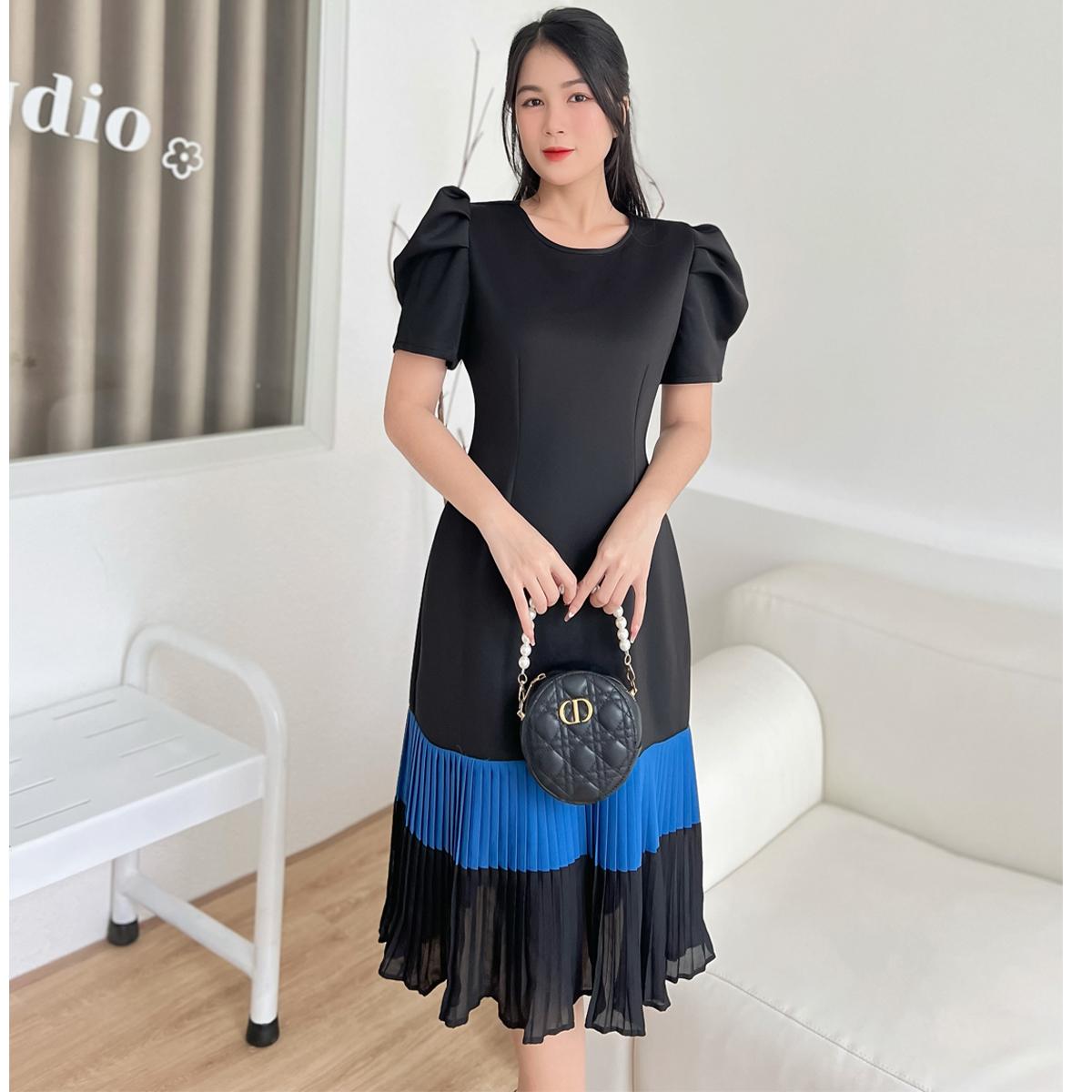 [HCM] Đầm suôn phối dập li MS09  - Lady Fashion