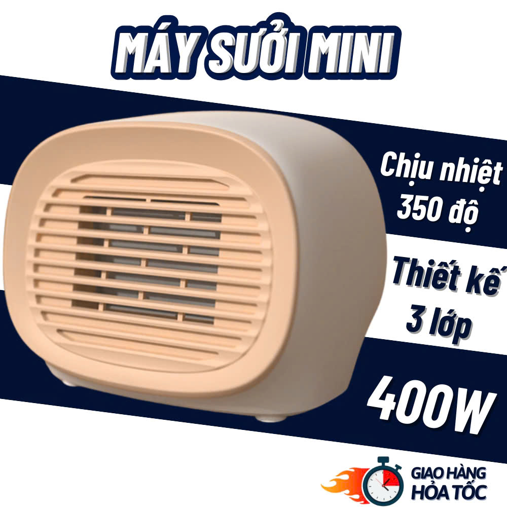 Máy Sưởi Gốm Mini Cho Nhân Viên Văn Phòng Làm Ấm Nơi làm việc phòng ngủ nhà tắm phòng học - Máy Êm Ấm Áp - Quạt Sưởi Ấm Mini Công Suất Max 400W Du Lịch Phượt Dã Ngoại Máy sưởi ấm cho phòng ngủ, quạt sưởi gốm nóng nhanh an toàn cho trẻ em - Hàng Nhập Khẩu