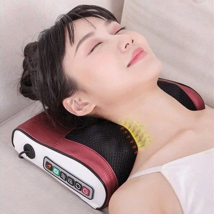 Gối Massajge Hồng Ngoại Cổ Vai Gáy 20 Bi Cao Cấp Loại Xịn – Thư Giãn, Giảm Đau Mỏi Toàn Thâjn, , ĐÈN TRANG TRÍ