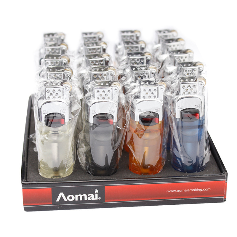 Bật Lửa Aomai 7102 Lửa Bay Trong Suốt – Xài Gas (giao màu ngẫu nhiên)