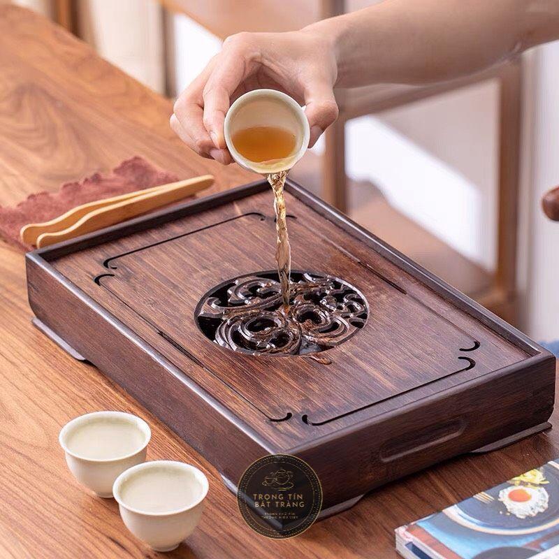 Khay Trà Tre Cao Cấp Chữ Nhật Lớn Kích Thước 36*25*6 KT 11.3
