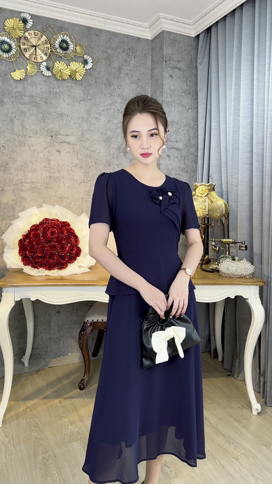 Đầm Trung Niên [ Linh Trà ] (TM 532) Bigsize Màu Sắc Trẻ Trung Tươi Sáng Họa Tiết Sang Trọng Đi Làm Đi Tiệc Cho Bà Cho Mẹ