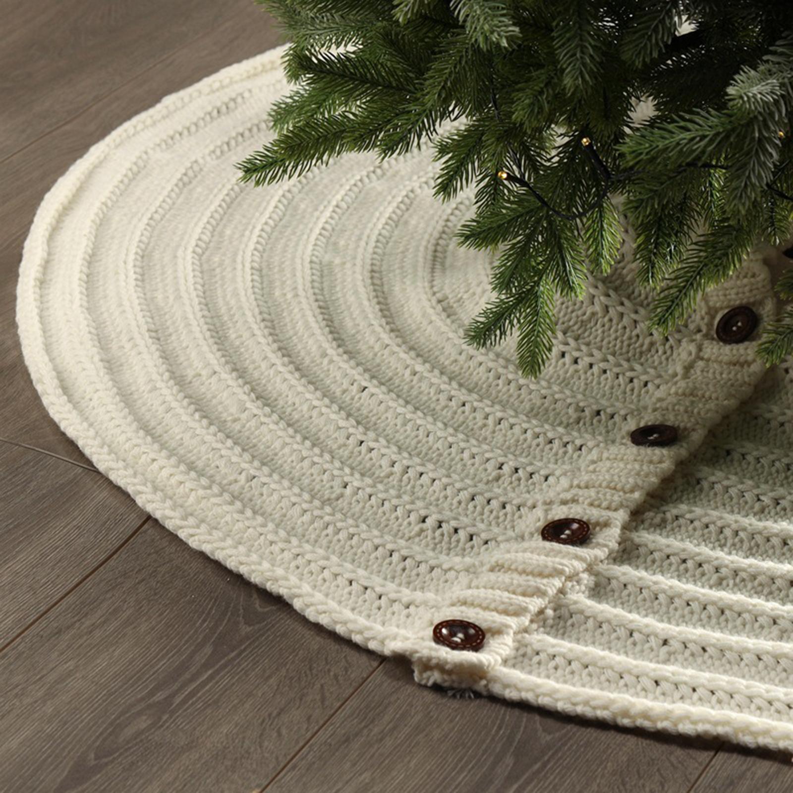 Christmas Tree Skirt Round Christmas Ornaments for New Year Family Farmhouse
