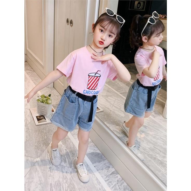 BV54 Size110-160 (12-40kg) Bộ sơ mi cho bé gái, kiểu dáng Hàn Quốc Thời trang trẻ Em hàng quảng châu