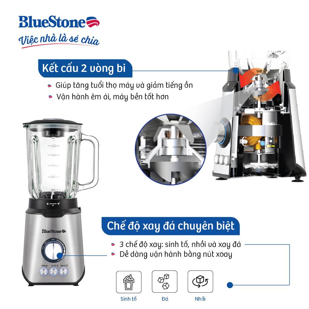 Máy Xay Sinh Tố BlueStone BLB-5339, 800W Cối Thủy Tinh Và Inox 304, Xay được hạt và đá, Hàng chính hãng