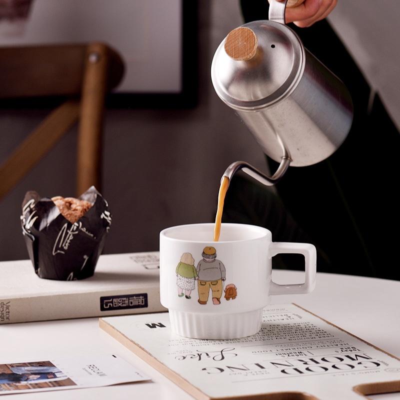 Cốc uống cafe, cốc sứ uống trà ý nghĩa bên nhau trọn đời 300ml