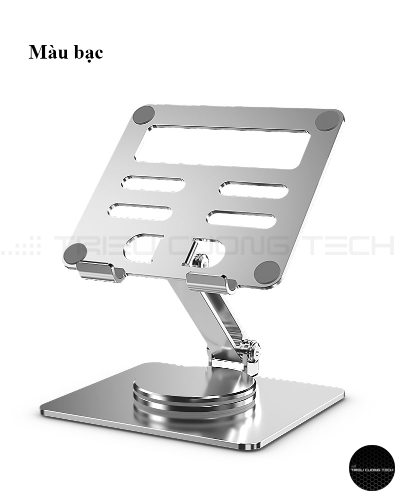 Giá Đỡ Dành Cho Máy Tính Bảng iPad Tablet Điện Thoại (All size) Hợp Kim Nhôm Nguyên Khối Xoay Chuyển 360 Độ-Nâng Hạ Điều Chỉnh Góc Nhìn Tùy Thích-Gấp Gọn Tiện Lợi-Hàng Chính Hãng