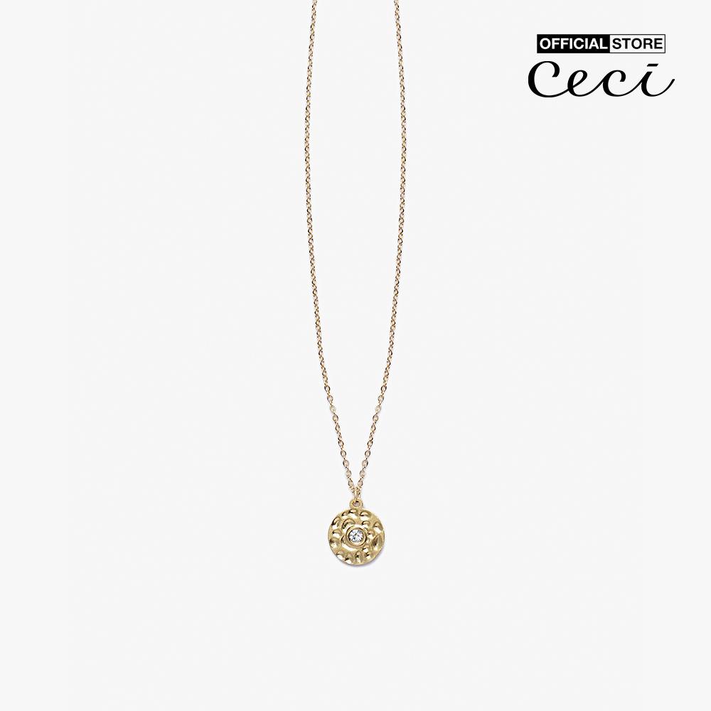CECI - Dây chuyền nữ mặt tròn đính đá CC4-01000156-27