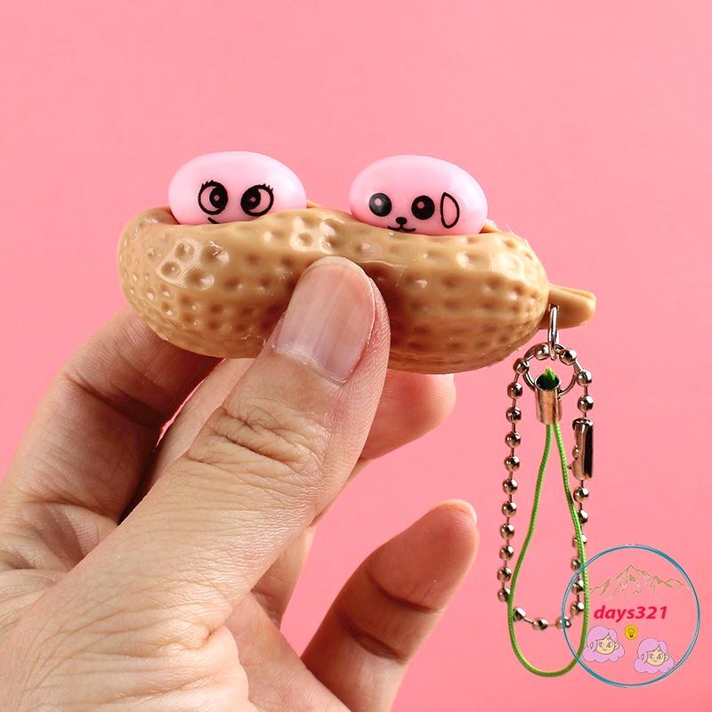 Móc khóa hạt lạc Bóp Edamame, ép ép, Giải Nén Và Thông Hơi Edamame, Giải Nén Sáng Tạo Và Giảm Buồn Chán, Móc Chìa Khóa H