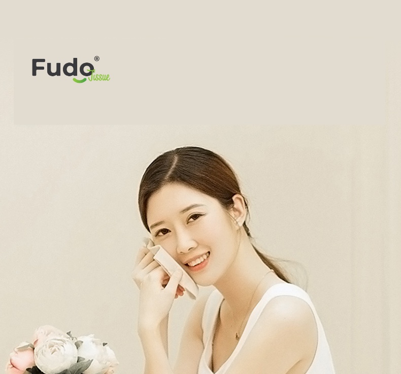 Khăn giấy khô FUDO Tissue từ tre không bụi vụn, không tẩy trắng - 1 Túi lớn - 04 gói giấy ăn 130 tờ - 03 lớp siêu thấm