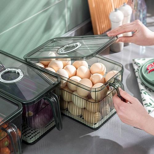 Hộp Bảo Quản Đồ Ăn Tủ Lạnh Tách Nước Có Tay Cầm Có Bộ Đếm Thời Gian Hiện Đại Dung Tích 5L