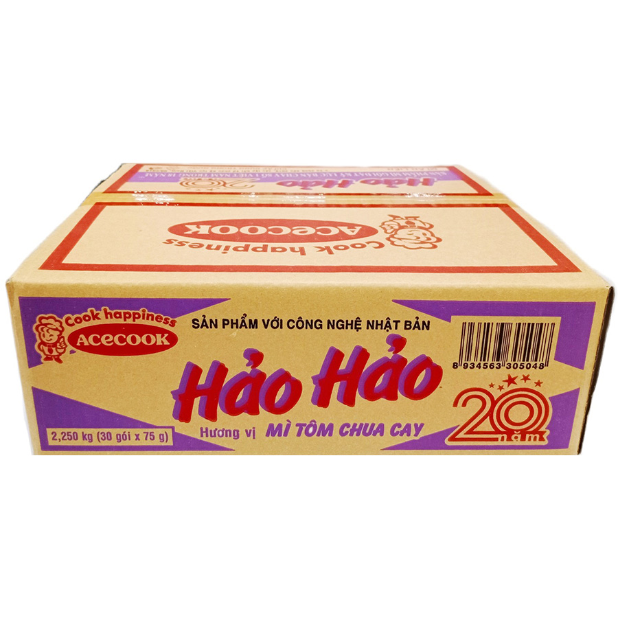 Thùng 30 gói mì Hảo Hảo Tôm Chua Cay 75g