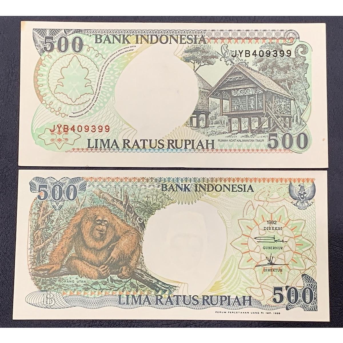 Tiền con khỉ Indonesia 500 Rupiah 1992 sưu tầm , tiền Đông Nam Á , Mới 100% UNC, sưu tầm