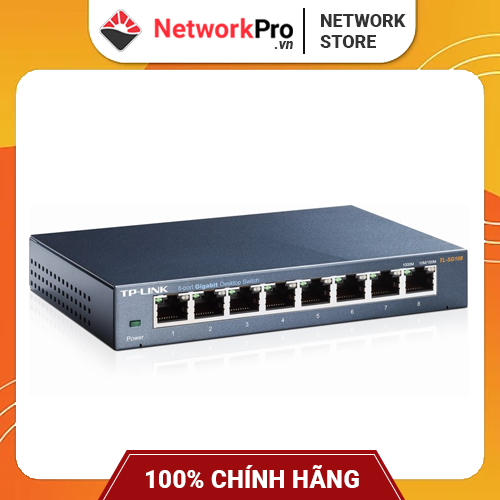 Switch TP-Link TL-SG108 Gigabit Hàng Chính Hãng - 8 cổng RJ45 10/100/1000Mbps, Vỏ Kim Loại