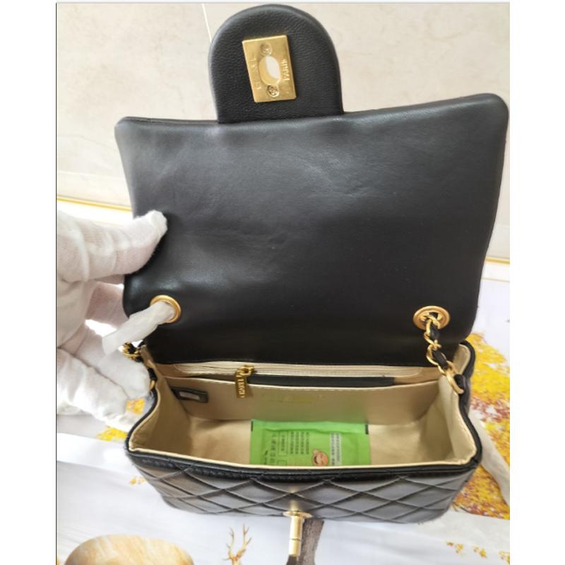 Thời Trang Cao Cấp Nữ Túi Sập Chất Lượng Cao Semicircl Vàng Kẻ Sọc Dây Chuyền Da Cừu Túi Xách Đeo Vai Nữ Cổ Điển Tay Thiết Kế