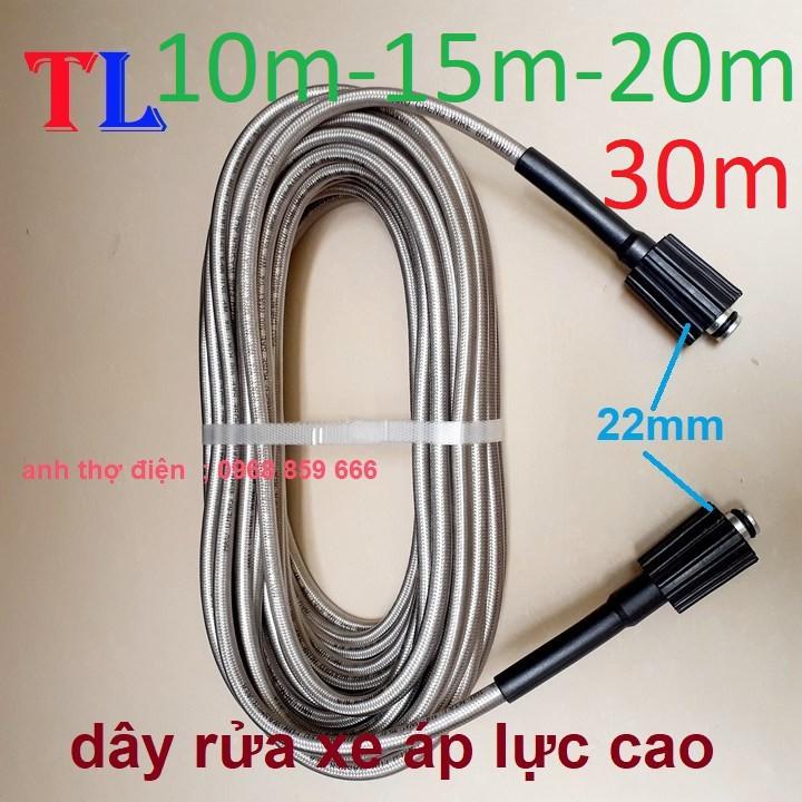 Ống Dây Xịt Rửa Xe Áp Lực Cao 3 Lớp Lõi 10M-15M- 20M-30M