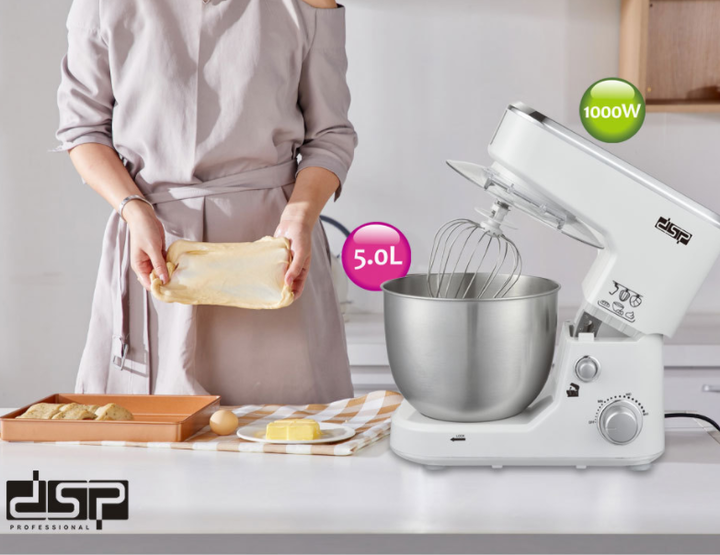 Máy trộn bột, đánh trứng DSP KM3030 dung tích 5 lít, công suất 1000W, trang bị bộ phận kiểm soát tốc độ điện tử - Hàng Nhập Khẩu