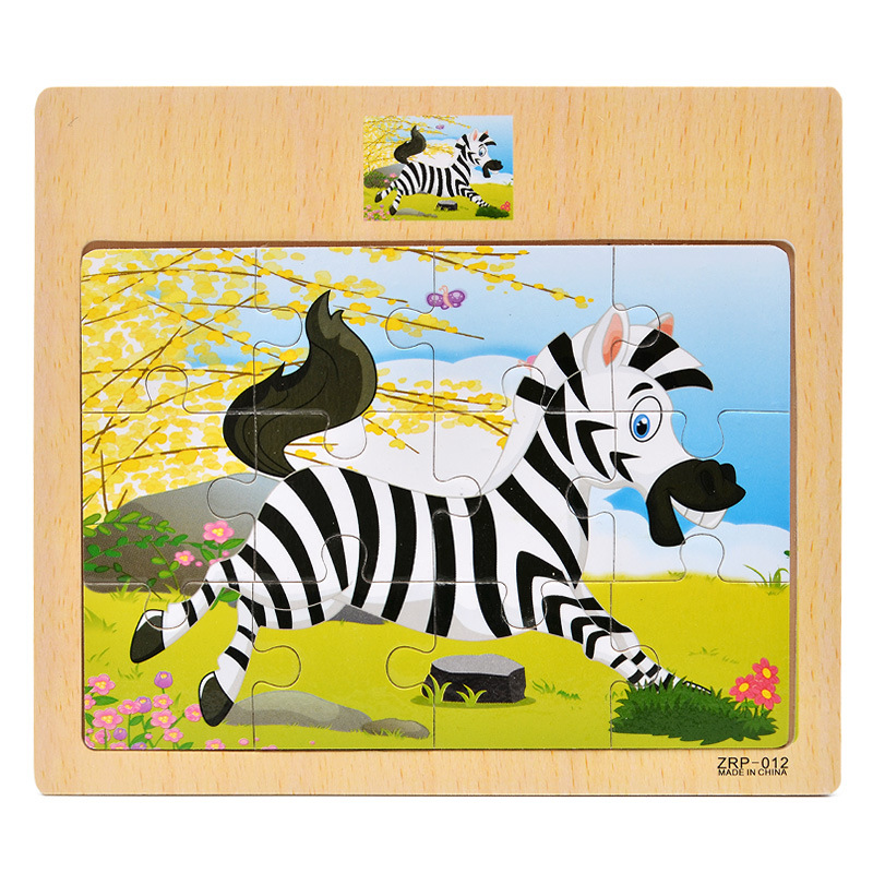 Đồ chơi tranh xếp hình gỗ 12 miếng puzzle - Đồ chơi thông minh trẻ em