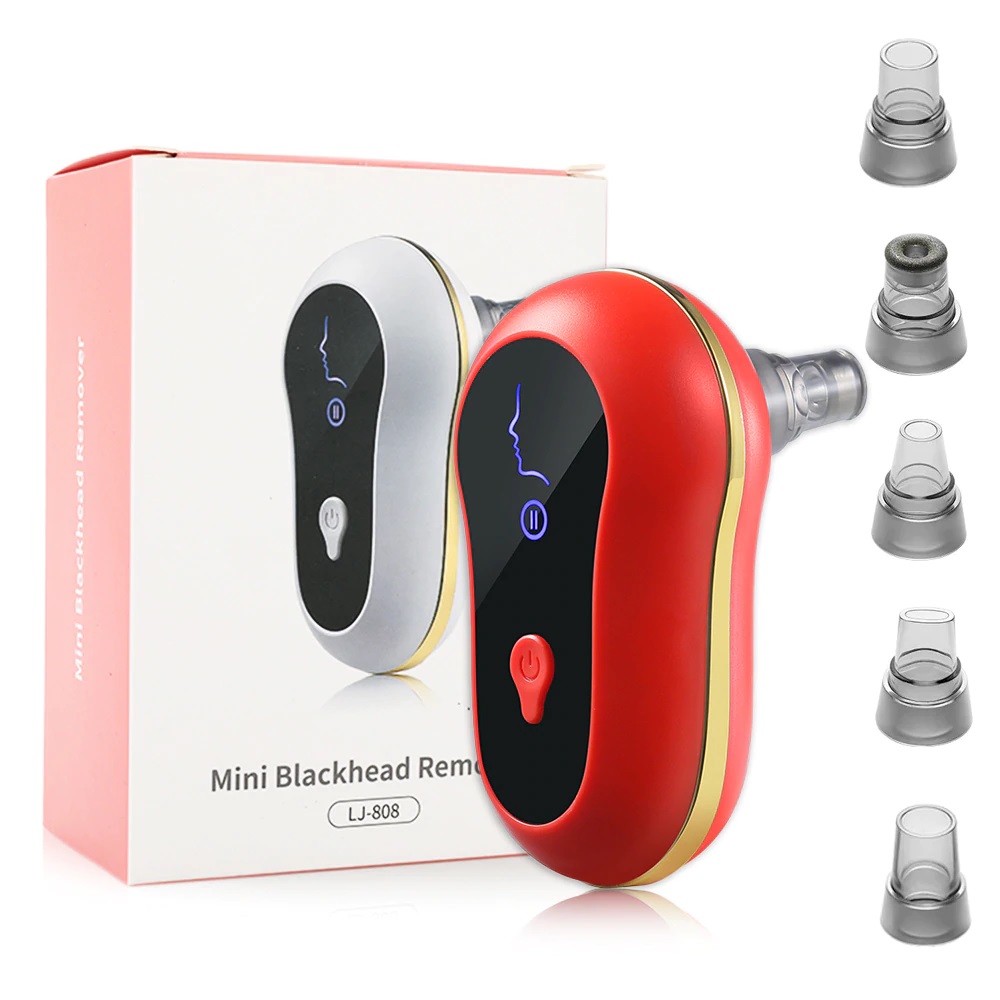 Máy Hút Mụn Đầu Đen  - Dầu Nhờn Cầm Tay Mini - Nâng Cơ Làm Mờ Nếp Nhăn - Kèm 5 Đâu Hút Mụn Và 3 Chế Độ Có Dây Cáp Sạc - Remover