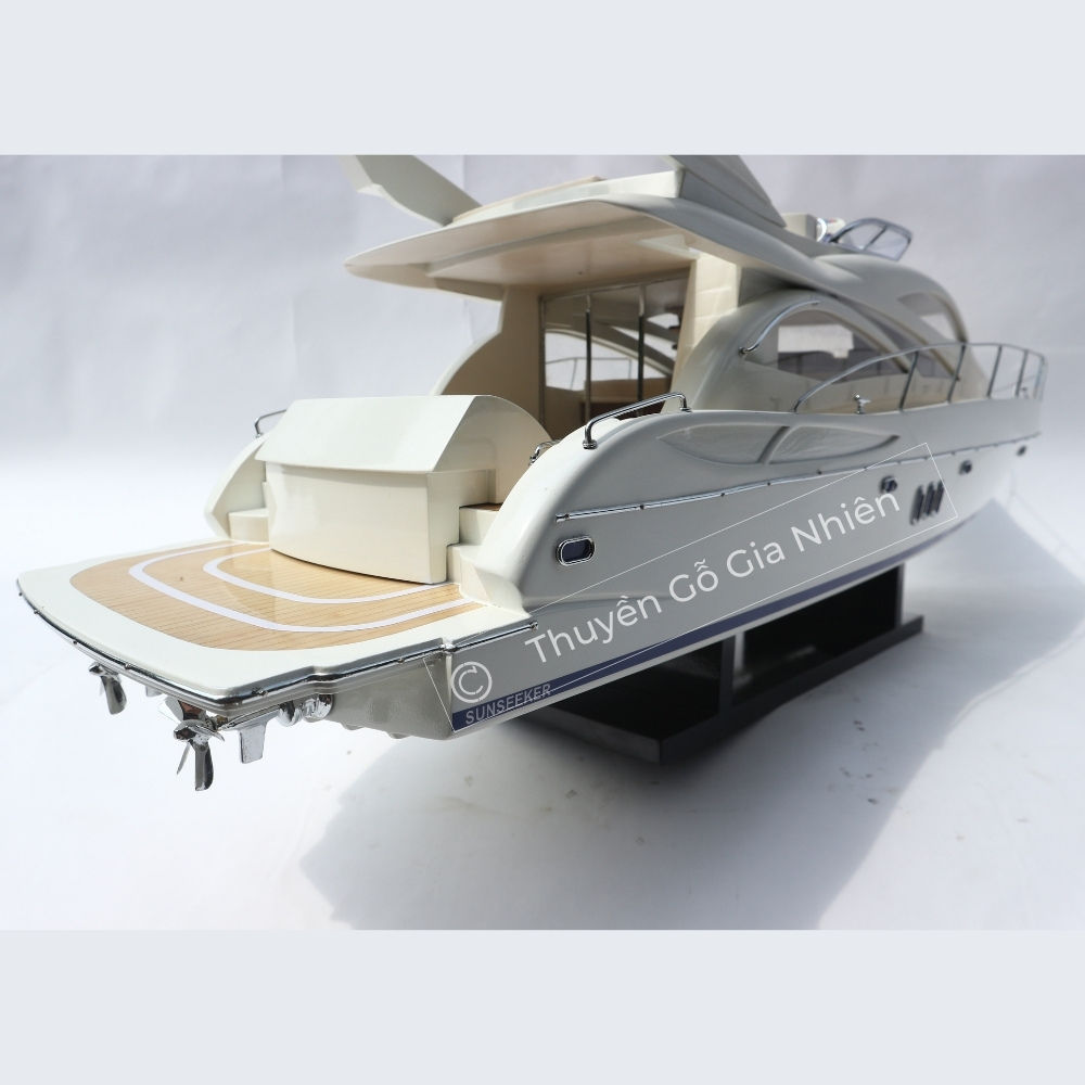 [Giá Xưởng] Mô Hình Thuyền Gỗ Phong Thủy Dạng Du Thuyền Hiện Đại SUNSEEKER 60 Chính Hãng Hàng Xuất Khẩu Chất Lượng Cao (Giá xưởng)