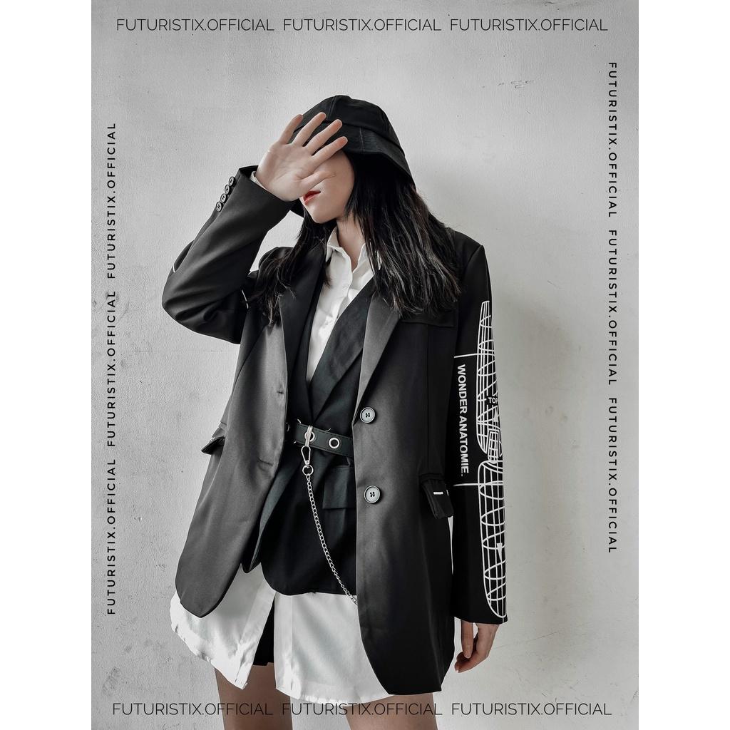 Áo Khoác Blazer Đen Wonder Anatomie Cực Chất FuturistiX AK179