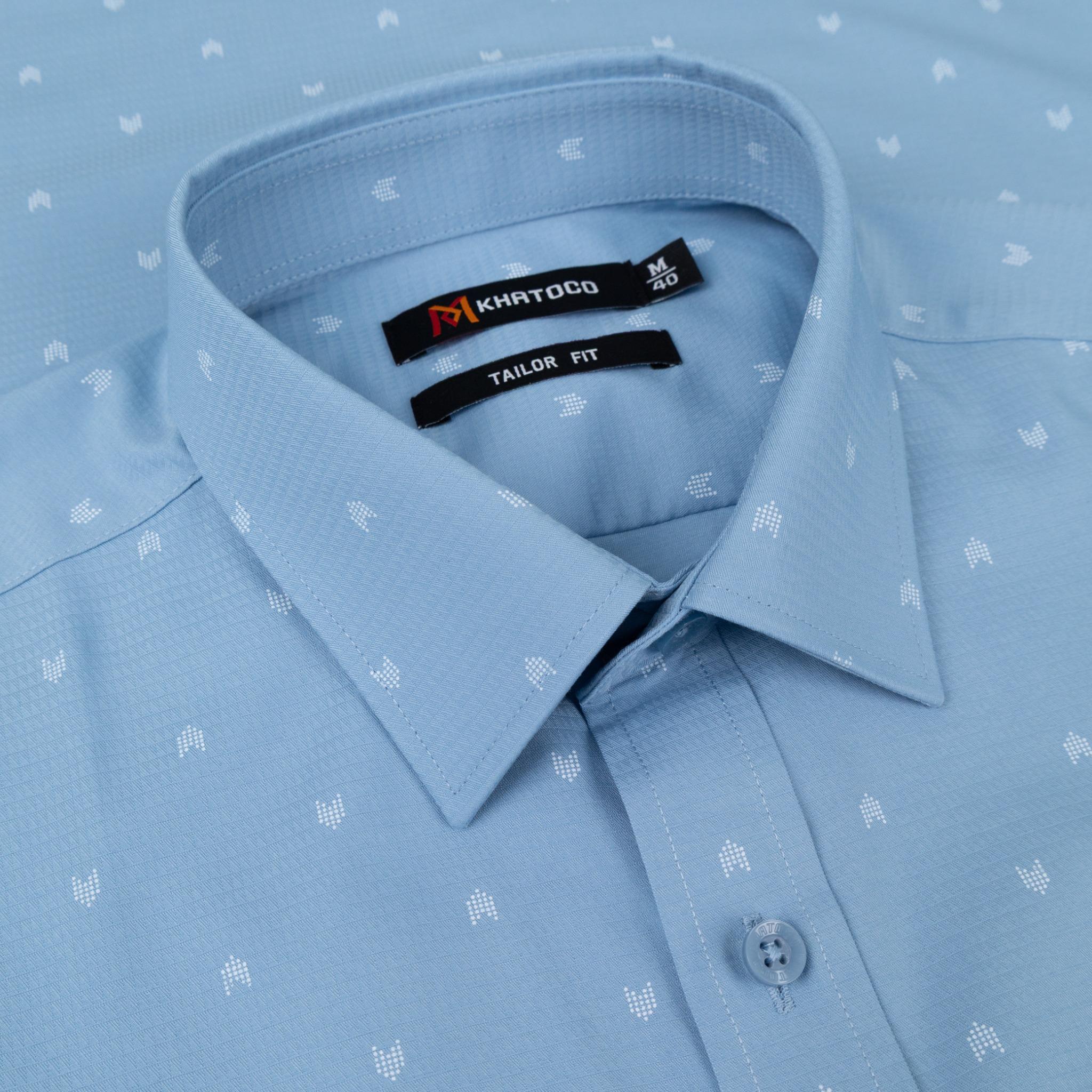 Áo sơ mi nam KHATOCO Tailor Fit dài tay A1MD538T1-CNIN770-2704-D