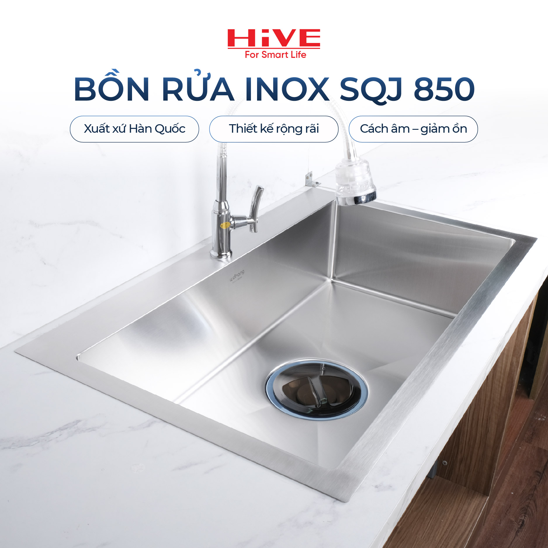 KỆ BỒN RỬA CHÉN INOX SQJ 850