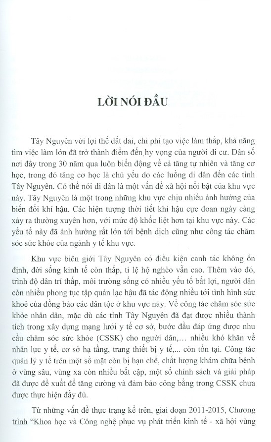 Di Biến Động Dân Số, Thời Tiết Khí Hậu Cực Đoan Và Sức Khỏe Cộng Đồng Biên Giới Tây Nguyên