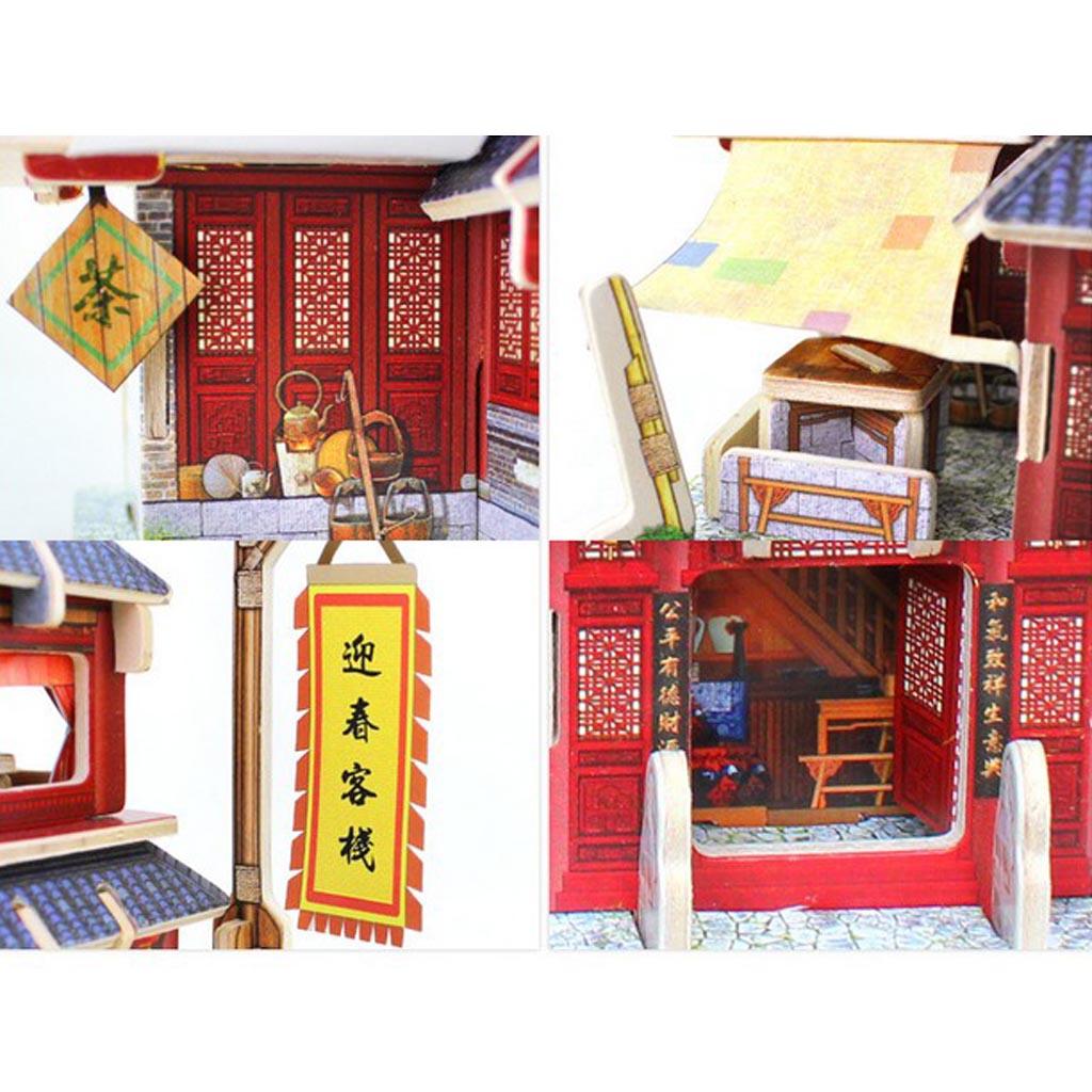 3D Jigsaw DIY Miniature Wooden Room Dollhouse Kit Funiture 1:24 Scale #4