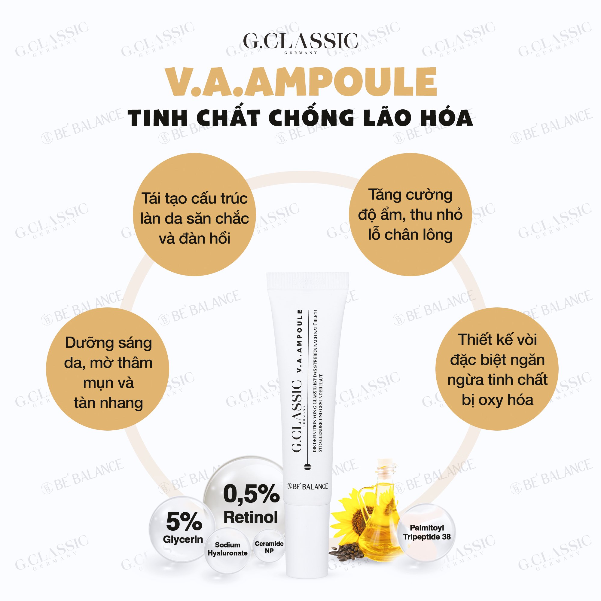 Bộ sản phẩm phục hồi, tái tạo da Be'Balance G.Classic Treatment Kit