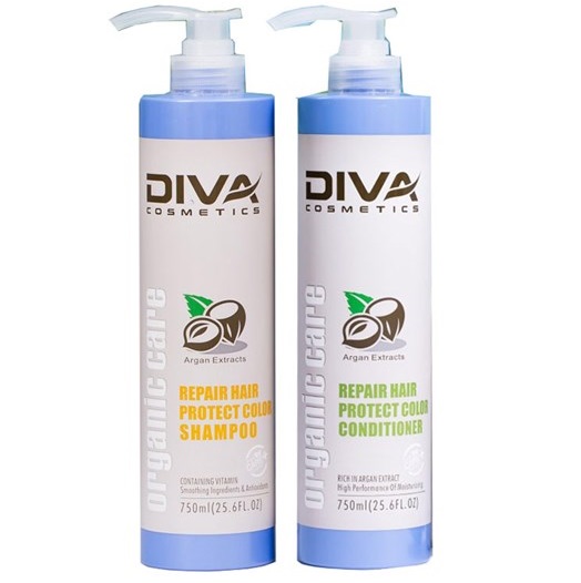 Bộ dầu gội xả phục hồi giữ màu DIVA Collagen Hair Repair Protect Color 750ml