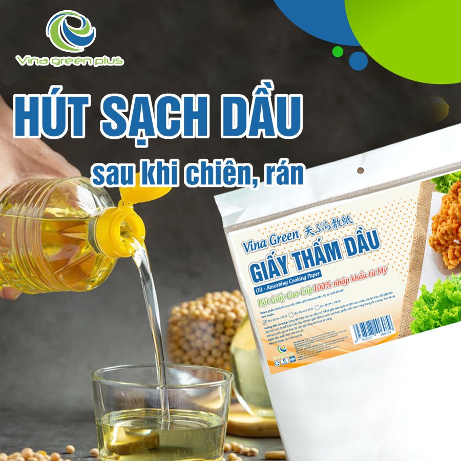 Giấy Thấm Dầu Mỡ Chiên Rán Vinagreen - Trắng Dày/ Mỏng - Siêu thấm hút/ Tiện lợi