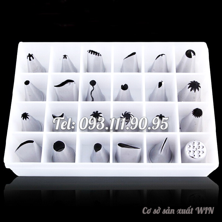 Bộ 24 đuôi bắt bông kem – Bộ dụng cụ làm bánh kem – Mã số Q 1035