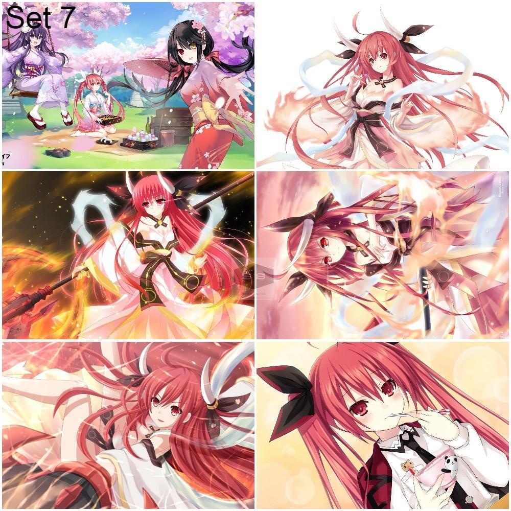 Bộ 6 Áp phích - Poster Anime Date A Live - Cuộc Hẹn Sống Còn (bóc dán) - A3,A4,A5