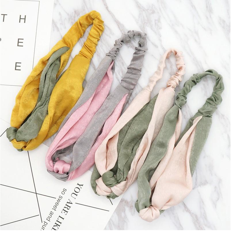 Băng Đô Turban Nữ Thắt Nút Phối Màu Vintage Thời Trang Hàn Quốc Dễ Thương