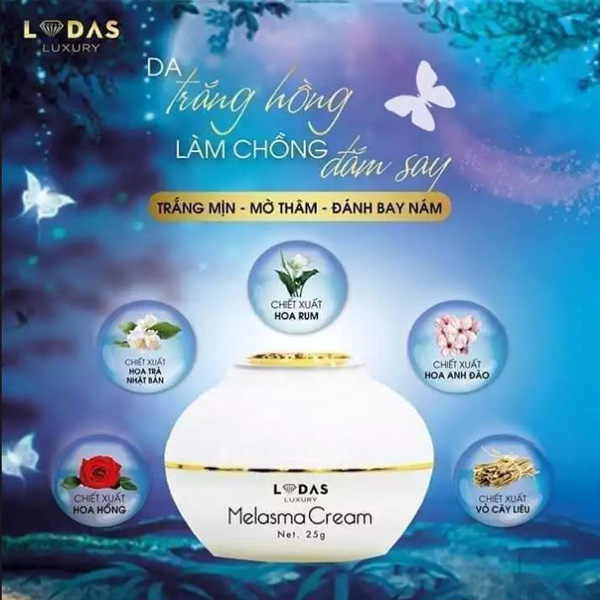 Cao Nám Hoa Hồng Melasma Cream - Lodas Luxury - MP0000004 - Loại Bỏ Vết Sạm Nám, Tái Tạo Và Phục Hồi Da, Dưỡng Ẩm Và Làm Sáng Mịn Làn Da