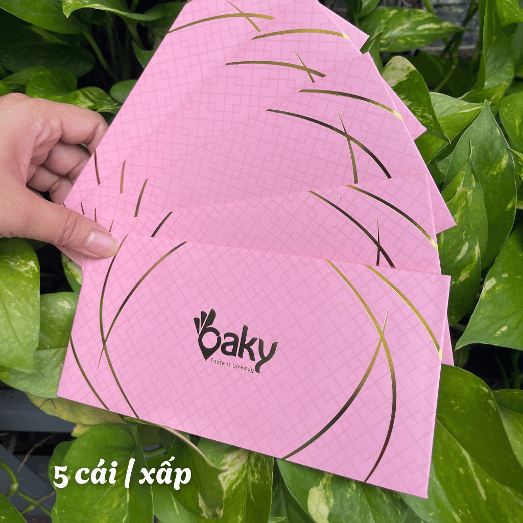 Set 5 Bao Lì Xì Hồng Oaky - Bao Lì Xì Tết Cao Cấp, Đơn Giản - Sang Trọng