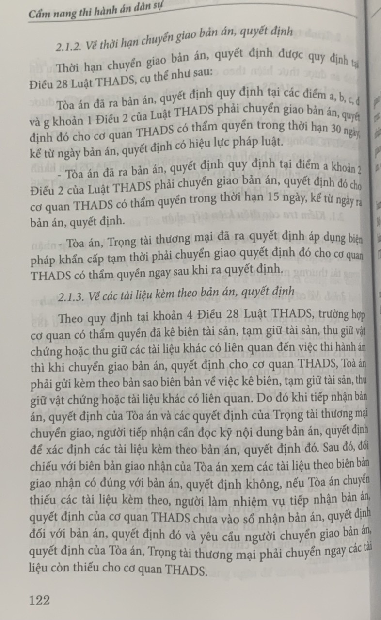 Cẩm nang thi hành án dân sự (Tái bản lần thứ hai, có sửa đổi, bổ sung)