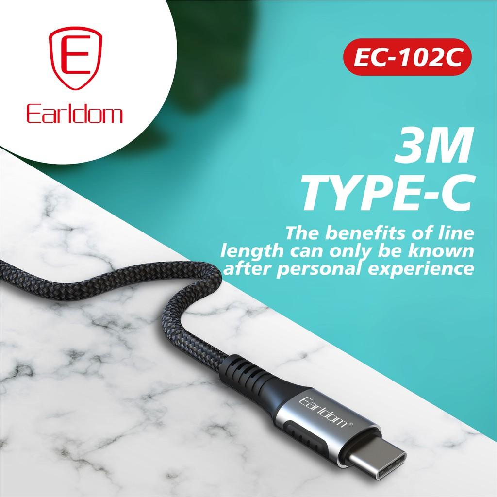 Cáp sạc bọc dù Earldom EC – 102 hỗ trợ sạc nhanh 2.5A - Hàng chính hãng